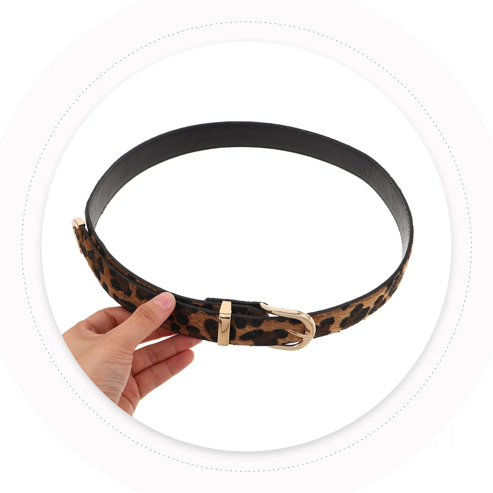

Женский широкий пояс с леопардовым принтом из искусственной кожи, повседневный, с регулируемой пряжкой из сплава, в западном стиле, для платьев и джинсов
