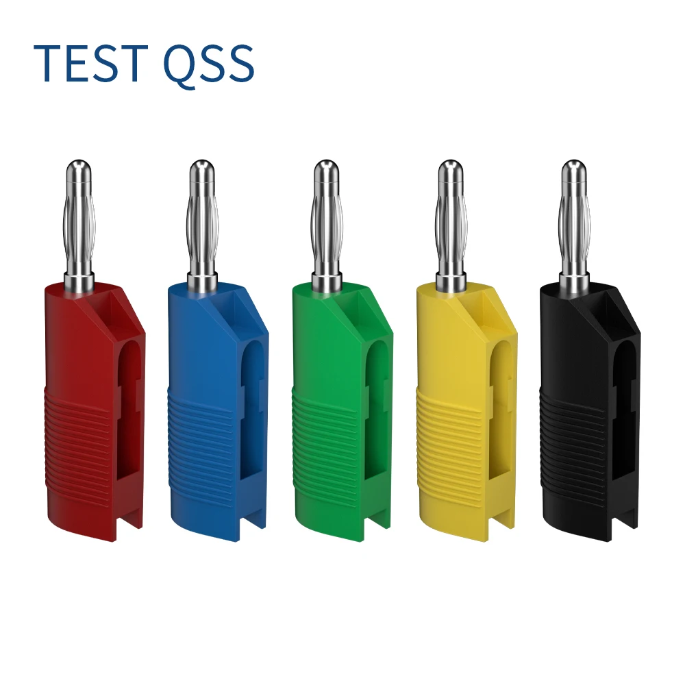 QSS 5PCS 4MM Stackable Banana Plug Terminal Binding Post Electrical Connector Component DIY Tools 5 Colors Q.10032