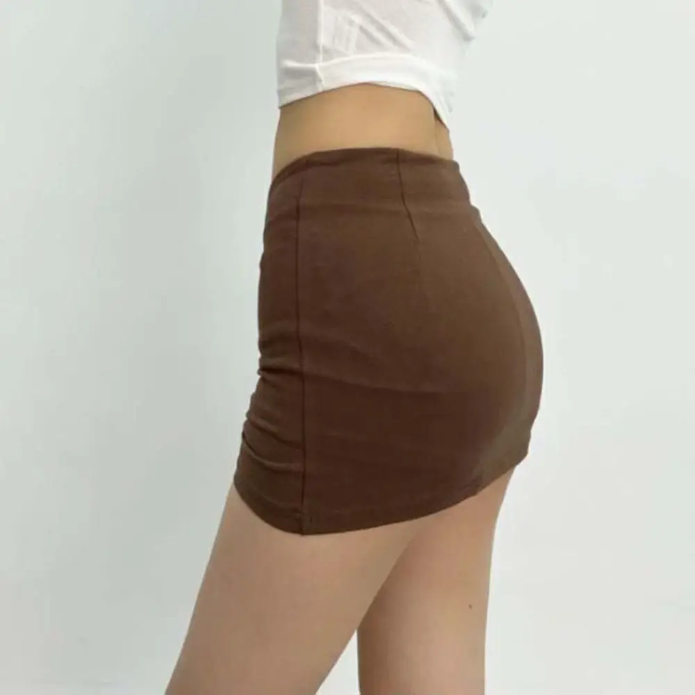Gym Y2K A-line Short Skirt Solid V-shaped Waist Mini Skirts With Lining Shorts Spicy Girl Skirts Summer