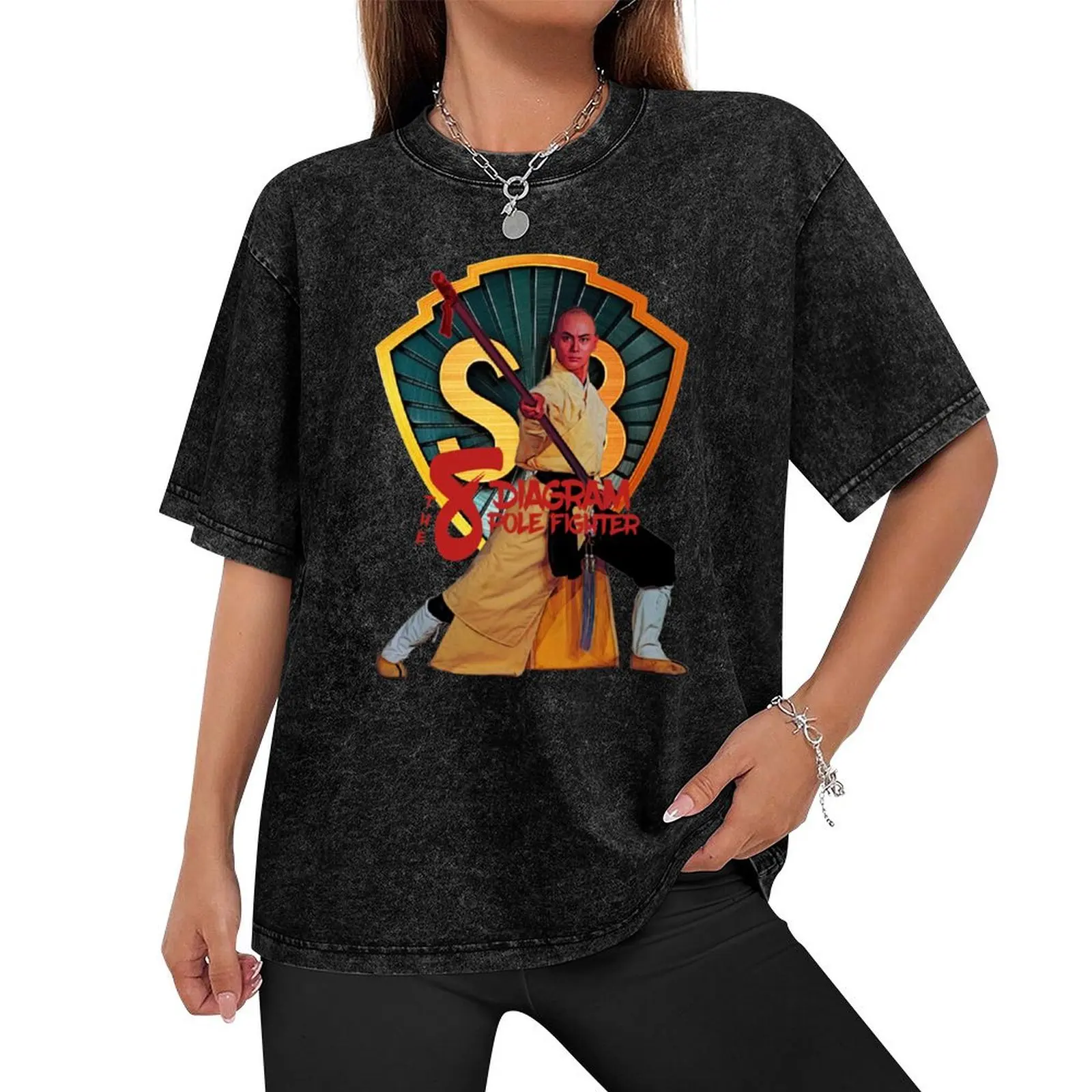 Shaw Brothers Kung Fu Star Gordon Liu The Eight Diagram Pole Fighter T-Shirt plus size clothes mens clothing