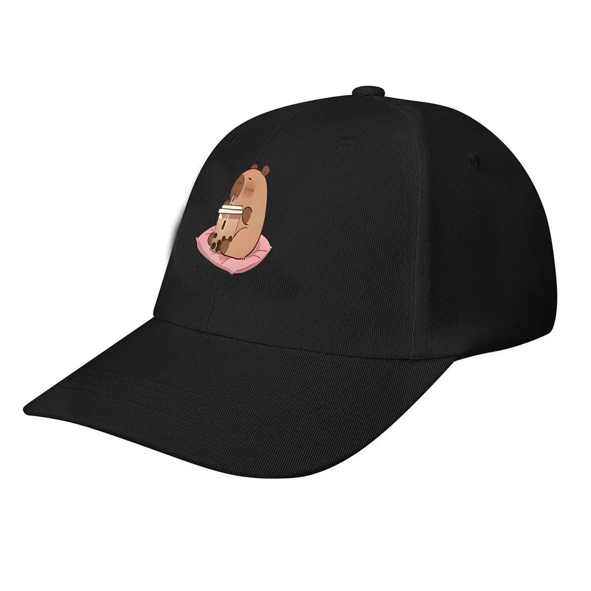 Cute Capybara Plush Holding Bubble Tea Gift Baseball Cap Fashion Men Sunhat Women's Outdoor Sports Snapback Cap