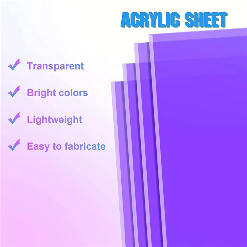 SHGO-Acrylic Colored Translucent Acrylic Iridescent Radiant Sheet Laser-Cutting Acrylic Board,8 X 12 Inch(9 Pack,2.6Mm Thick)