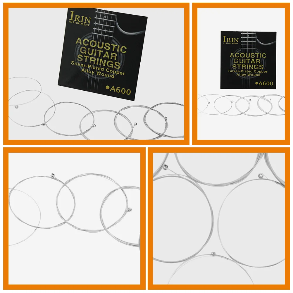 

6 Pcs Steel Core Strings Guitar Supplies Musical Instrument Silver Parts and Accessories