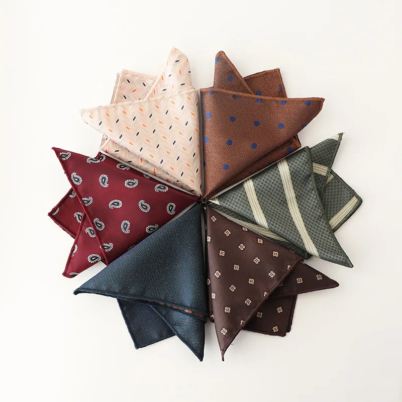 

5pcs New Polka Dot Striped Suit Accessories French Men's Pocket Towel Square Chest Towel Jacquard Wedding Suit Party Decoration