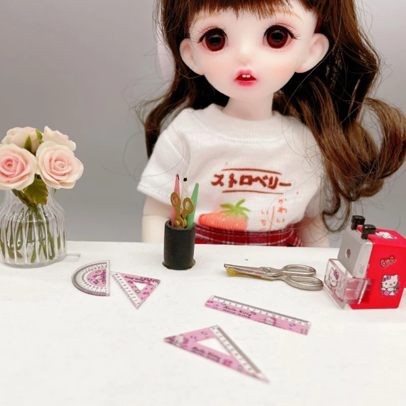 

4pcs/set 1:12 Dollhouse Miniature Simulation Learning Ruler Model Accessories Dollhouse Learning Props