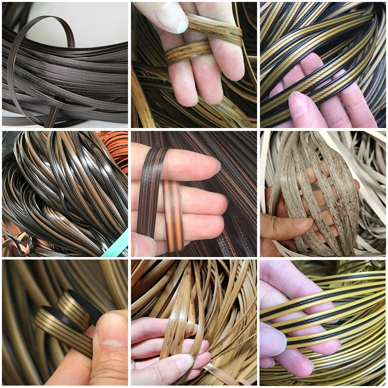 500 جرام بولي ايثيلين التدرج شقة الاصطناعية الروطان اليدوية النسيج حبل إصلاح الأثاث أريكة تتحول لسرير كرسي الجدول سلة المواد