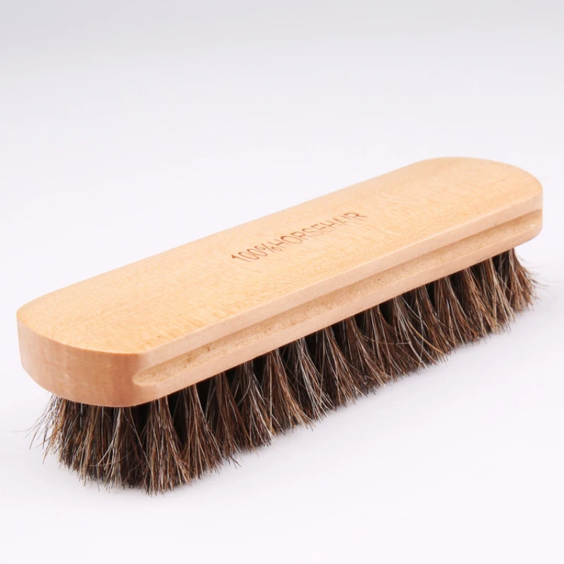 Large Horsehair Bristle Shoe Brush for Effective Polishing Waxing and Shining