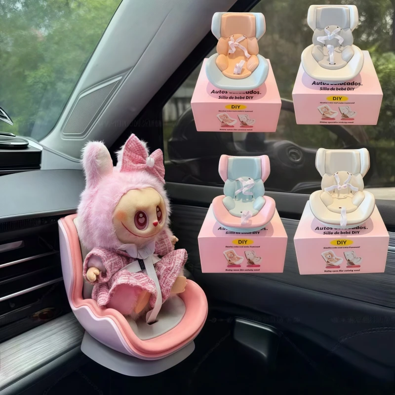 Voor Labubu Pop Zitje Creatieve DIY Accessoires V2 V3 Auto Luchtuitlaat Labubu Zetel Auto Accessoires Mode Speelgoed Verjaardagscadeau