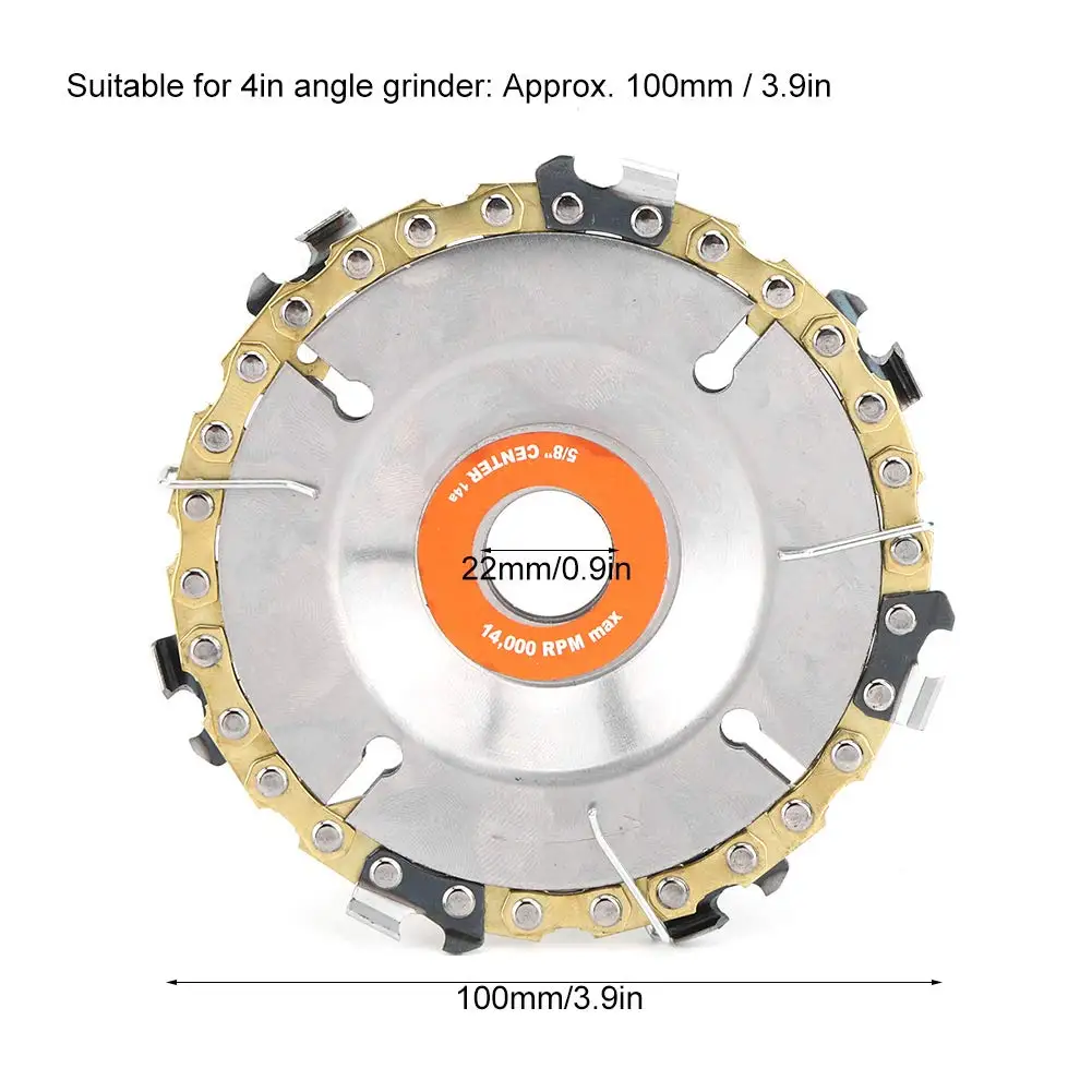 木工用丸チェーングラインダーホイール,4インチ,100mm,7歯,木材の彫刻用,金
