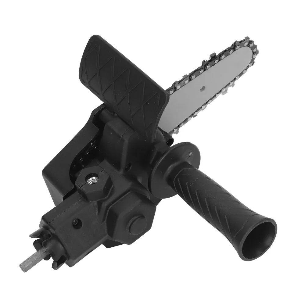 4 Inch Chainsaw Conversion Adapter Portable Plastic Handle Drill to Saw Adapter Steel Chainsaw Drill Attachment Wood Cutting