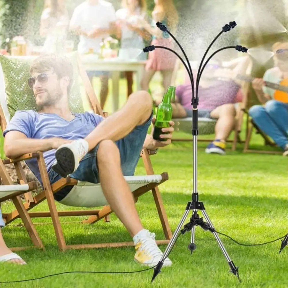 Adjustable Height Standing Misters Mist Fan 360° Rotatable Nozzle Misting System With Filter Portable Portable Misters Patio