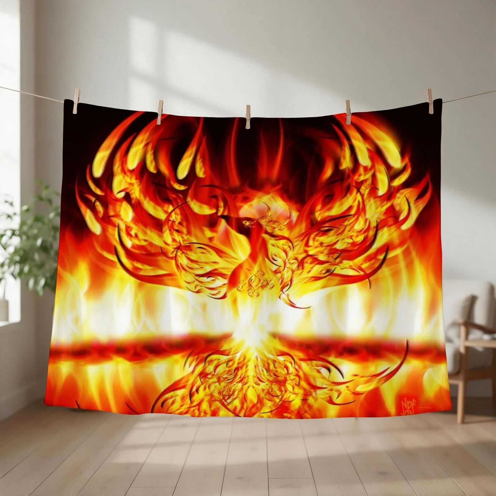 PHOENIX RISING Throw Blanket couch cozy soft plush fuzzy picnic outdoor blanket