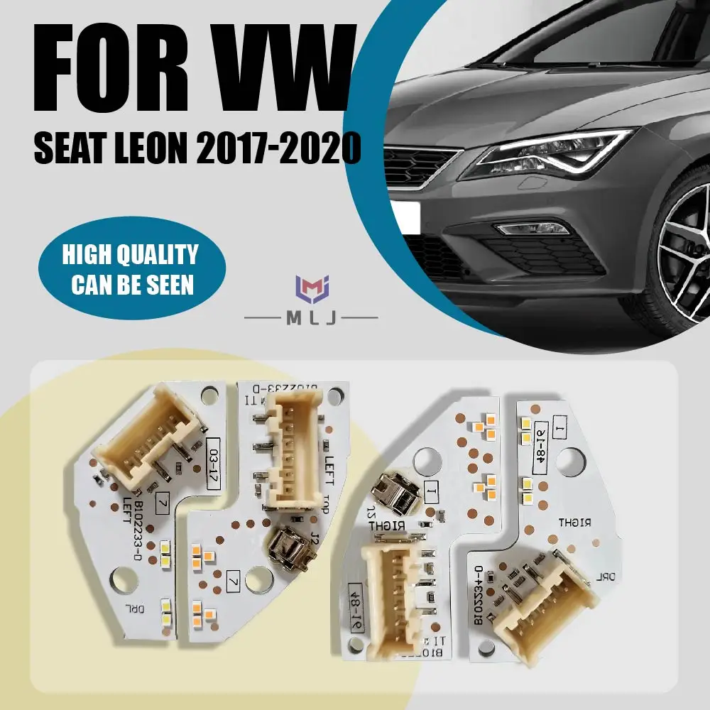 Für VW SEAT Leon 2017-2020 Weiße Angel Eyes DRL Blinker-Module LED-Scheinwerfer Tagfahrlicht OEM B102233-D B102234-D