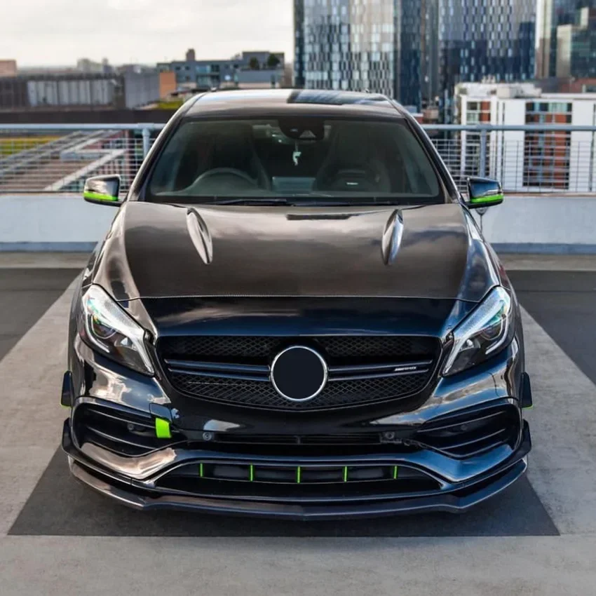 For Mercedes Benz A Class W176 Front Bumper Lip Spoiler Diffuser Splitter A200 A260 A45 2013 2014 2015 2016 2017 2018 Body Kit