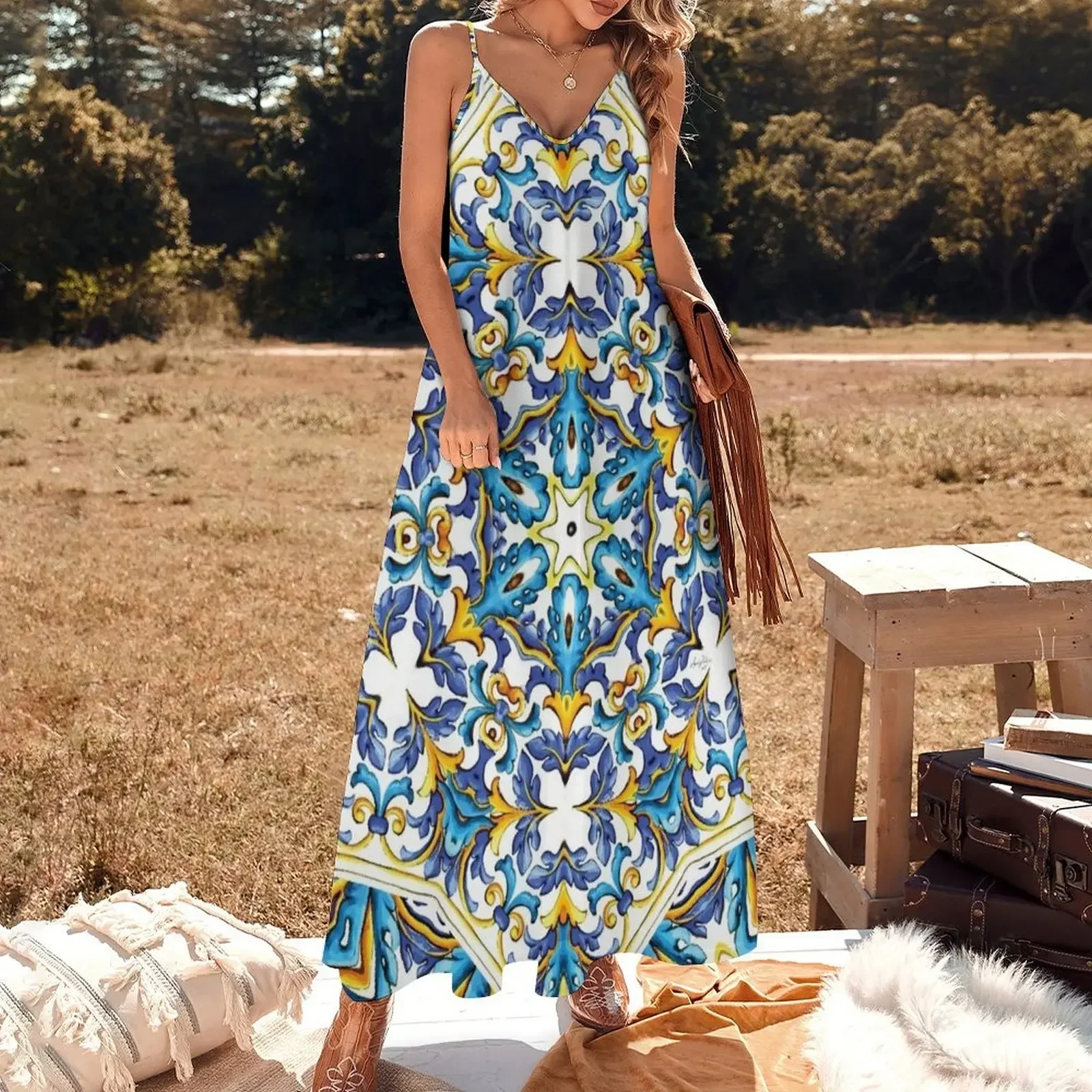 Sicily Style Sleeveless Dress dresses for women 2025 summer dress korean women Dress