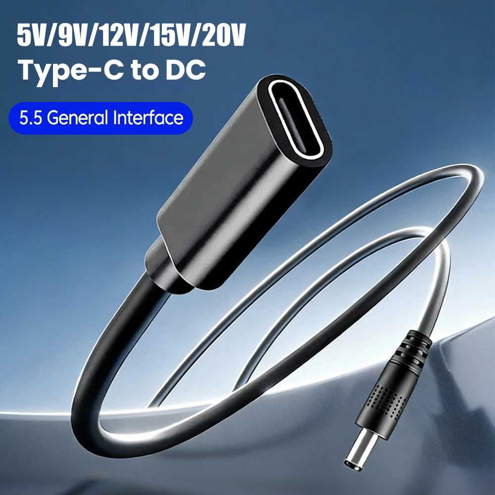 Type C To DC Power Cable 5V/9V/12V/15V/20V Boost Line USB C To DC Jack Connector For Wifi Router Mini Fan Speaker Laptop Printer