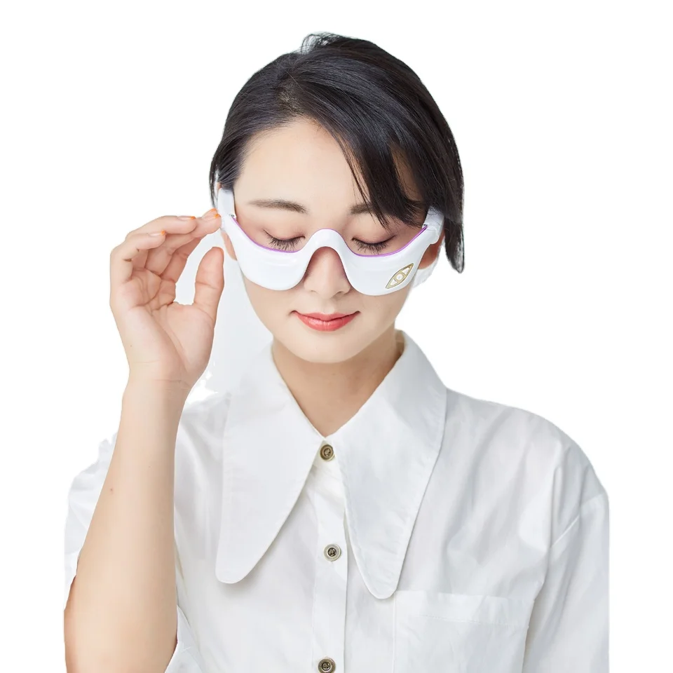 Massaggiatore per la cura degli occhi con massaggio a vibrazione a infrarossi con impacco caldo wireless Allevia l'affaticamento degli occhi e migliora l'applicazione del viso e del sonno