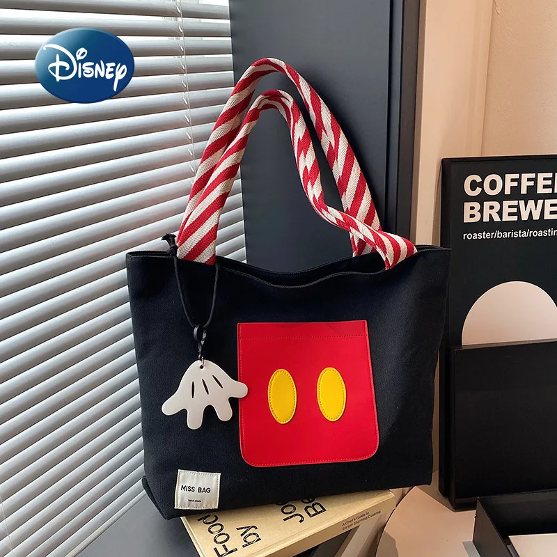 

Disney Mickey New Women's Handbag Cartoon Fashion Trend Women's Shoulder Bag Large Capacity Canvas Tote Bag High Quality