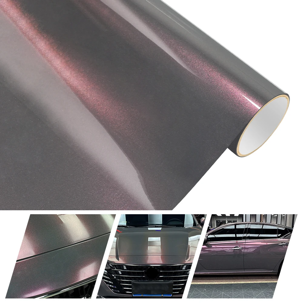 Car Sticker Diamond Grey Purple Self Adhesive Film Auto Motorcycle Color Change Modification Waterproof Protect Film Air Release
