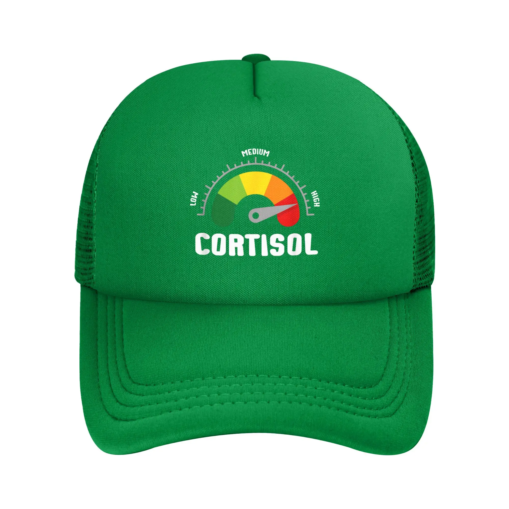 Low Cortisol Levels  Mesh Baseball Caps Unisex Sun Hat Wellness Meme Hat Adjustable Snapback Caps Trucker Cap Spring Trucker Cap