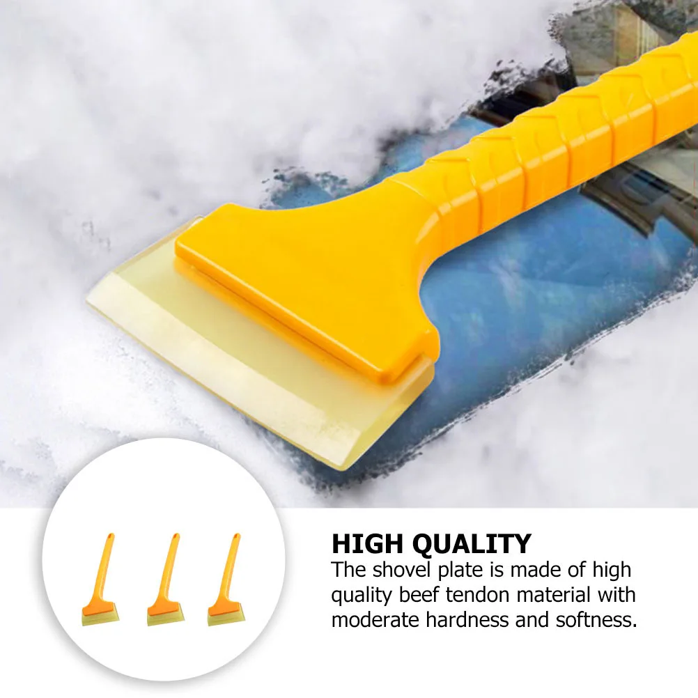 

3pcs Shovel Tool High Strength Plastic Yellow Handle Stainless Steel Beef Tendon Shovel Plate Easy Clean Compact Arc Design
