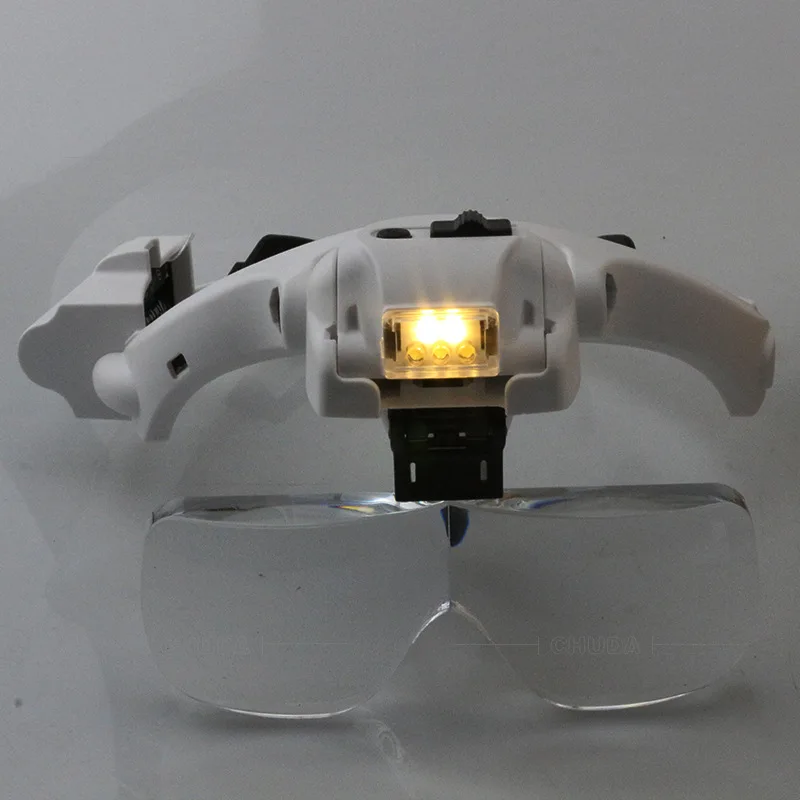 Imagem -06 - Duplo Olho Led Lâmpada Lupa Óculos Lupa Lupa Relógio Jóias Óculos de Medição 1.2x 1.8x 2.5x 3.5x 4.5x