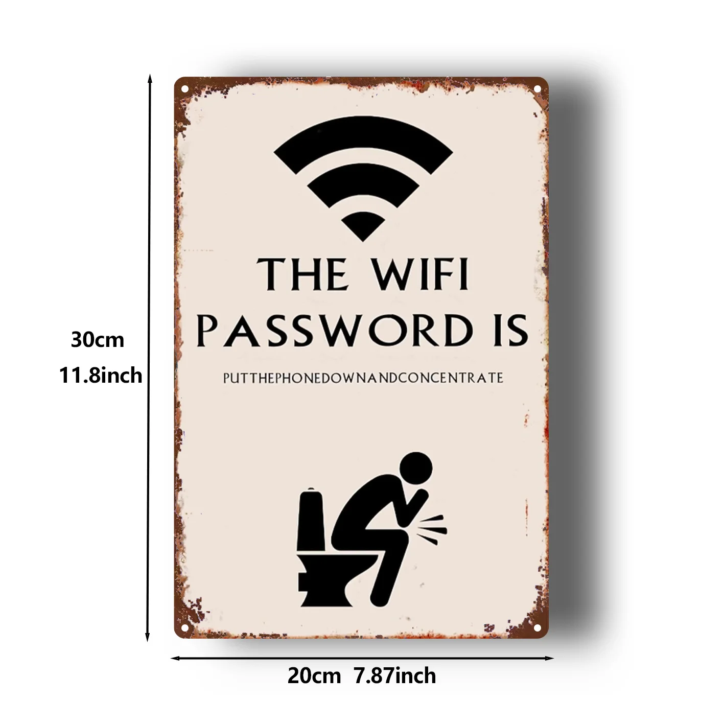 WiFi Signal Icon Sign - Funny Bathroom Decor for Phone Dead Zone, 8