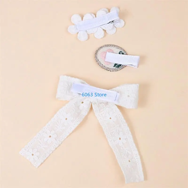 

Barrettes Hairpin Hair Clips Hair Accessory Headwear Lace Embroidery Flower Headdress for Daily Wearing & Parties