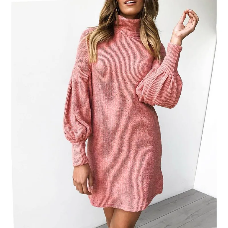 

2024 Autumn Winter Temperament Commute Thread round Neck Long Sleeve Narrow Female Dress