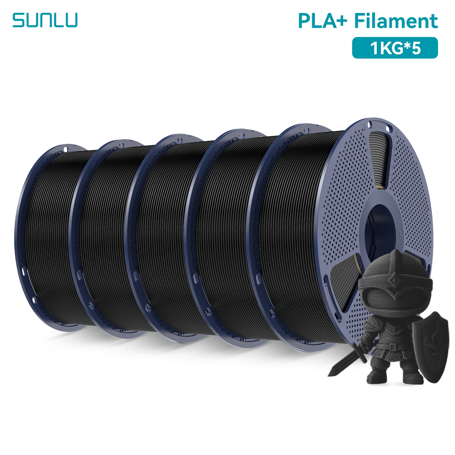 SUNLU PLA+ 1KG/2KG/3KG/5KG/10KG Filament 1,75mm Hohe Zähigkeit, 0 Blasen, Schneller Druck 300mm/s, Für 195-220°C ° C, ±0,02 mm Präzision