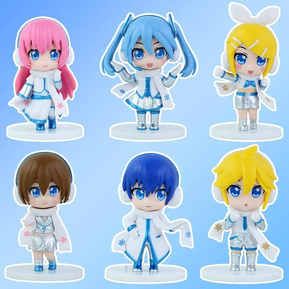 qバージョン冬の雪の結晶シリーズボーカロイドアニメフィギュアデスクデコレーションおもちゃフィギュアコレクタブルpvcモデルドールハウスオーナメント
