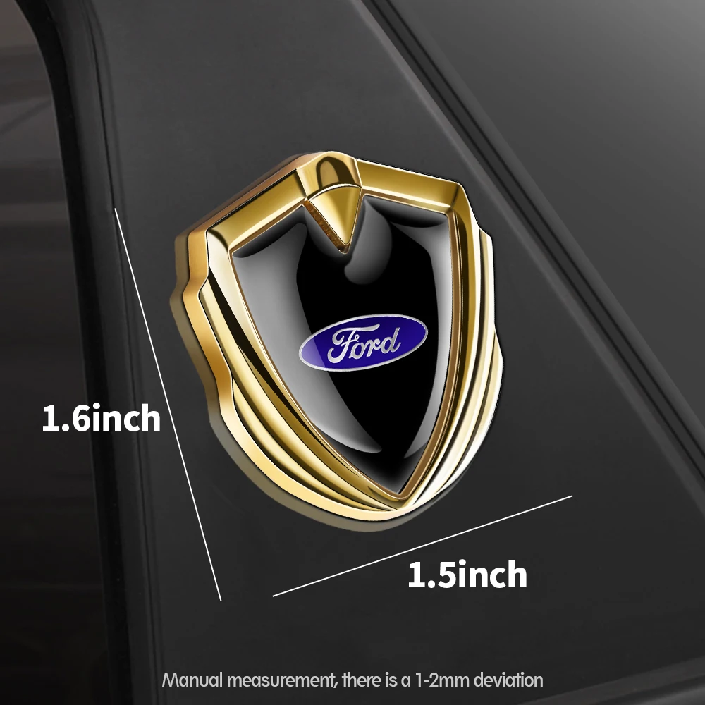 3D Metal Car Body Fender Emblem Shield Stickers Decor Auto Accessories For Ford Ranger Focus Kuga Mustang MAX Transit Mondeo