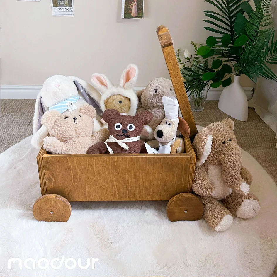 Newborn Photography French Retro Solid Wood Vintage Stroller for Baby Shooting Props Handmade Wooden Studio Photoshoot Props