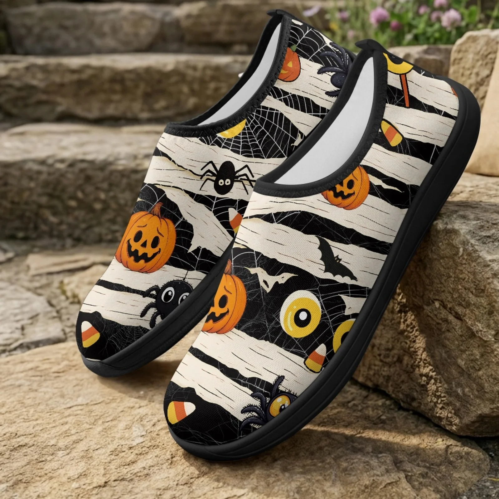 PENSTROLL Halloween Patchwork New Arrival Comfortable Casual Sneakers for Men Polyester & EVA Hiking Shoes Casual Shoes