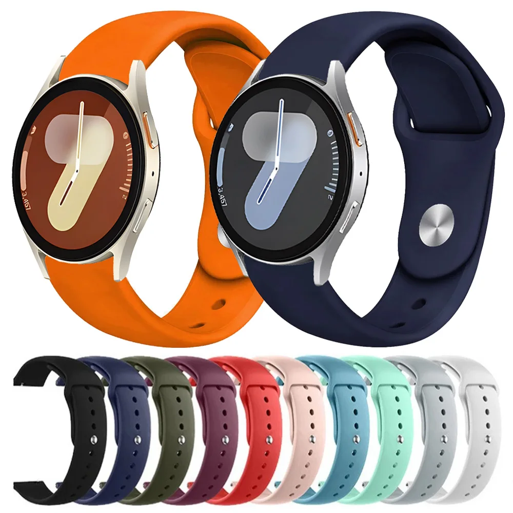 20mm Sport-Silikonarmband für Samsung Galaxy Watch 7 6 5 4 40mm 44mm Verstellbares Uhrenarmband Watch 6 Classic 47mm 43mm Zubehör