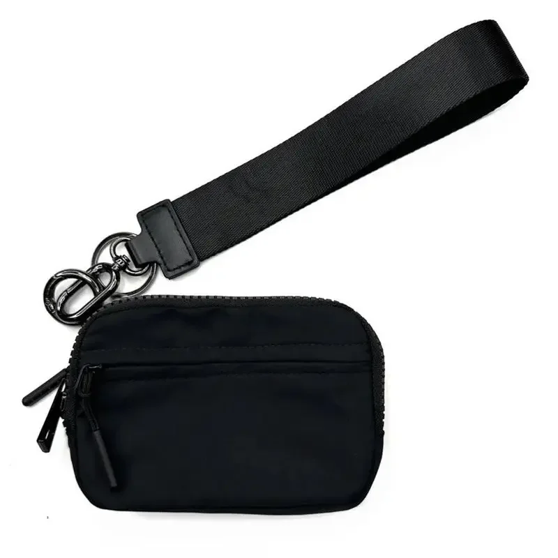 Nylon Zipper Purse With Lanyard Simple Money Handbag Lipstick Bag Womans Wallet Travel Mini Card Holder Money Bag