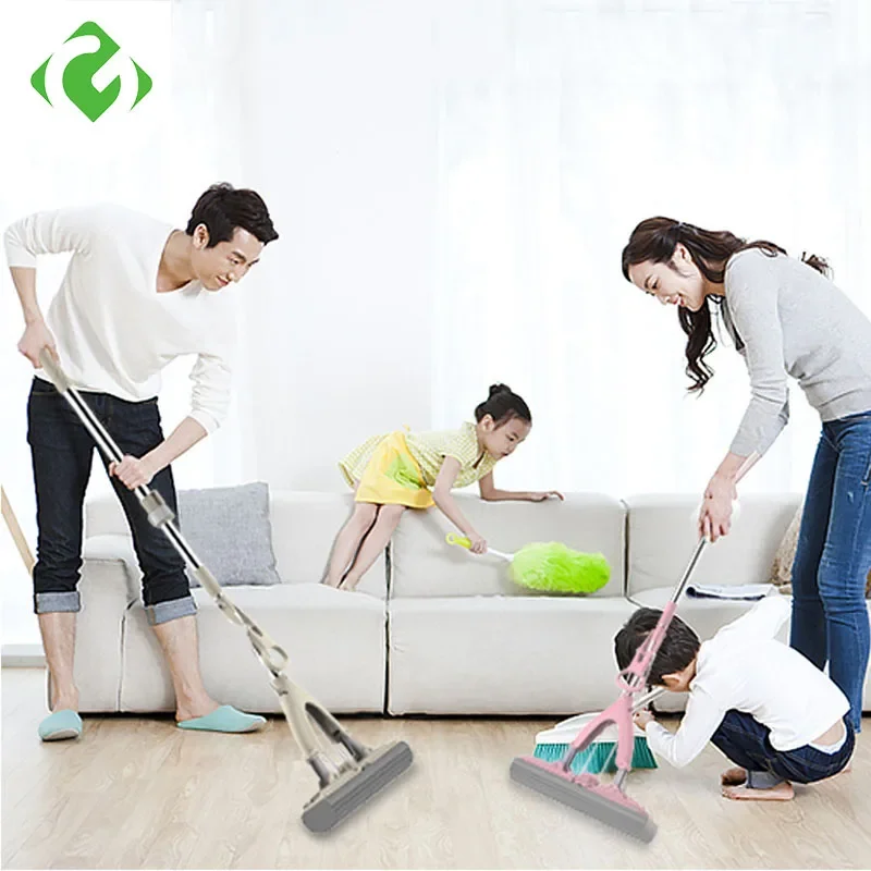 PVA sponge mop Folding type Household floor cleaning tool Glue cotton mop telescopic stainless steel rod hands-free washing mop