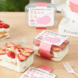 50Pcs/lot Transparent Cake Cups Tiramisu Dessert Cake Packaging Box with lid Wedding Christmas Party Gift Pastry Container