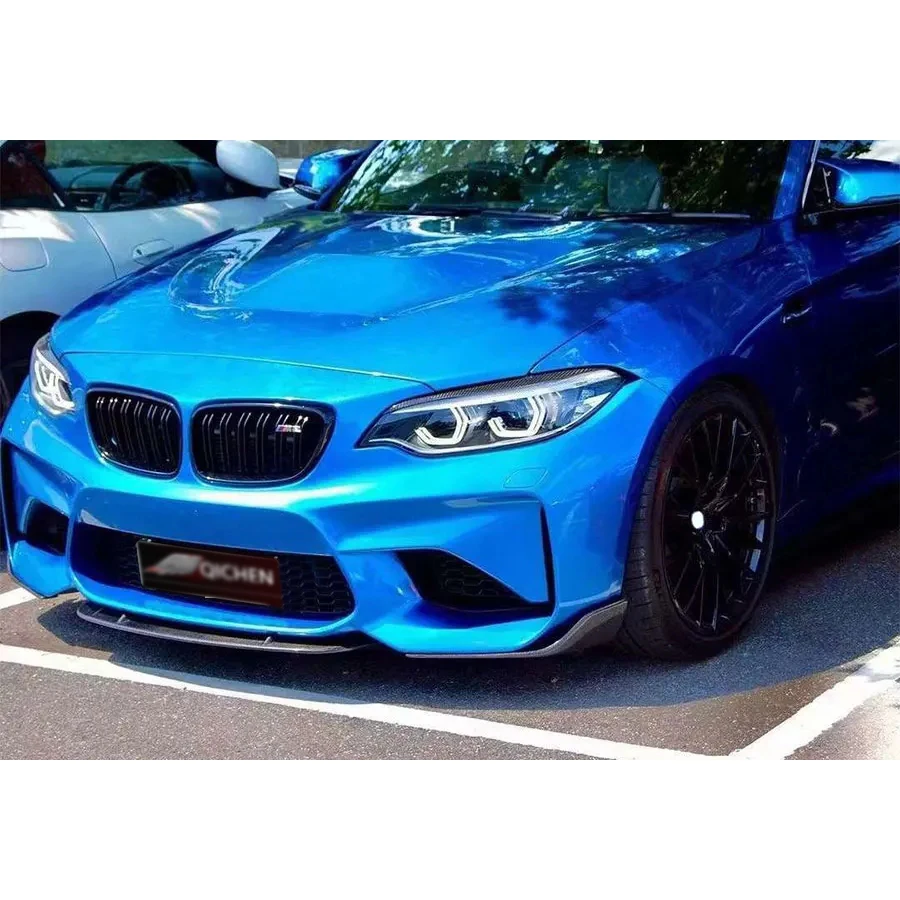 

For BMW M2 F87 M2C 2014 - 2021 Carbon Fiber Car Front Bumper Diverter Spoiler Diffuser Front lip chin ST Style upgraded body kit