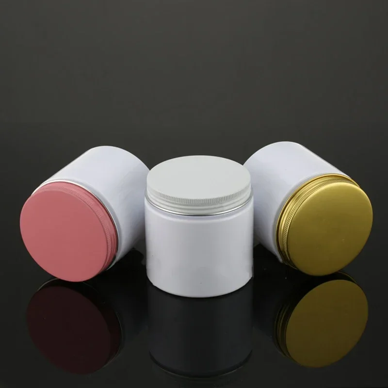 250g White Plastic Jar Empty Cosmetic Container 250ml Lotion Gel Cream Tea Coffee Beans Spice Refillable Bottle