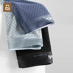 Youpin-boxers masculinos de algodão, 3pcs, roupa interior masculina, respirável, seda gelo, malha, verão, sexy