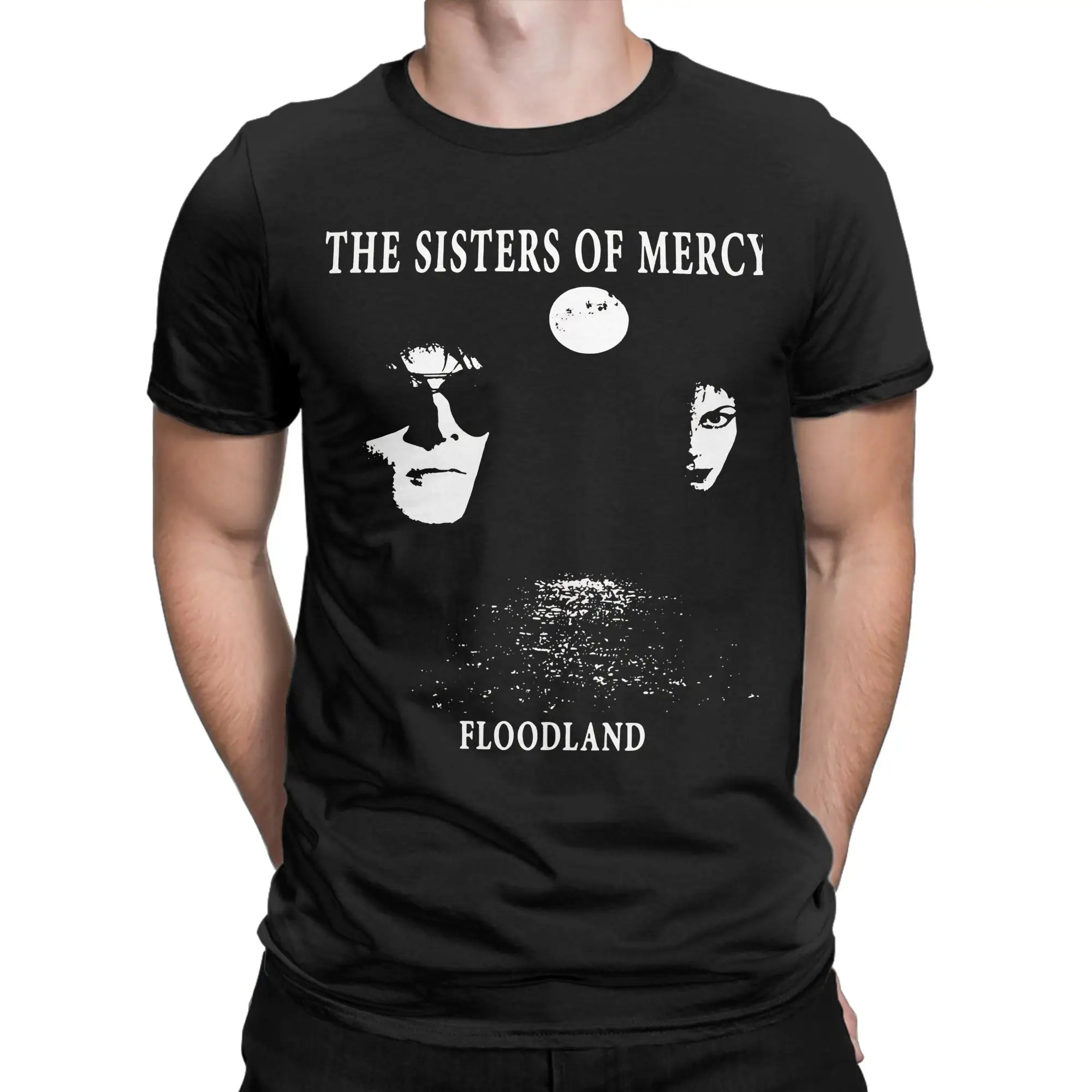 Floodlands Gothic Rock Post Punk Novelty 100% Cotton T-Shirt The Sisters Of Mercy Tops Tees For Men