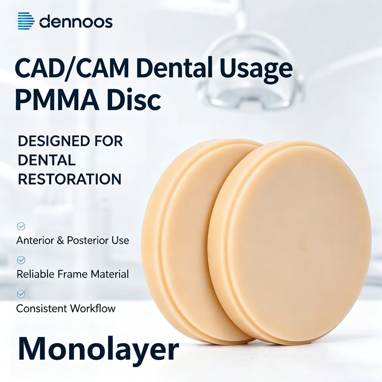 Dentallabor Preshade Monochrom PMMA Block Offenes System (98 mm) * 12–25 mm für Dentallabor CAD/CAM Dentallabormaterialien – Detail 2