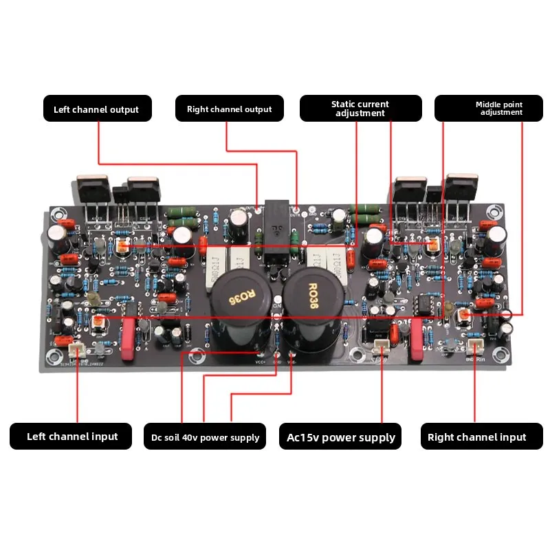 Sutton SF60 replica enthusiast-grade high-power power amplifier board, two-channel Class A and B, super LM3886 TDA7293 - Image 2