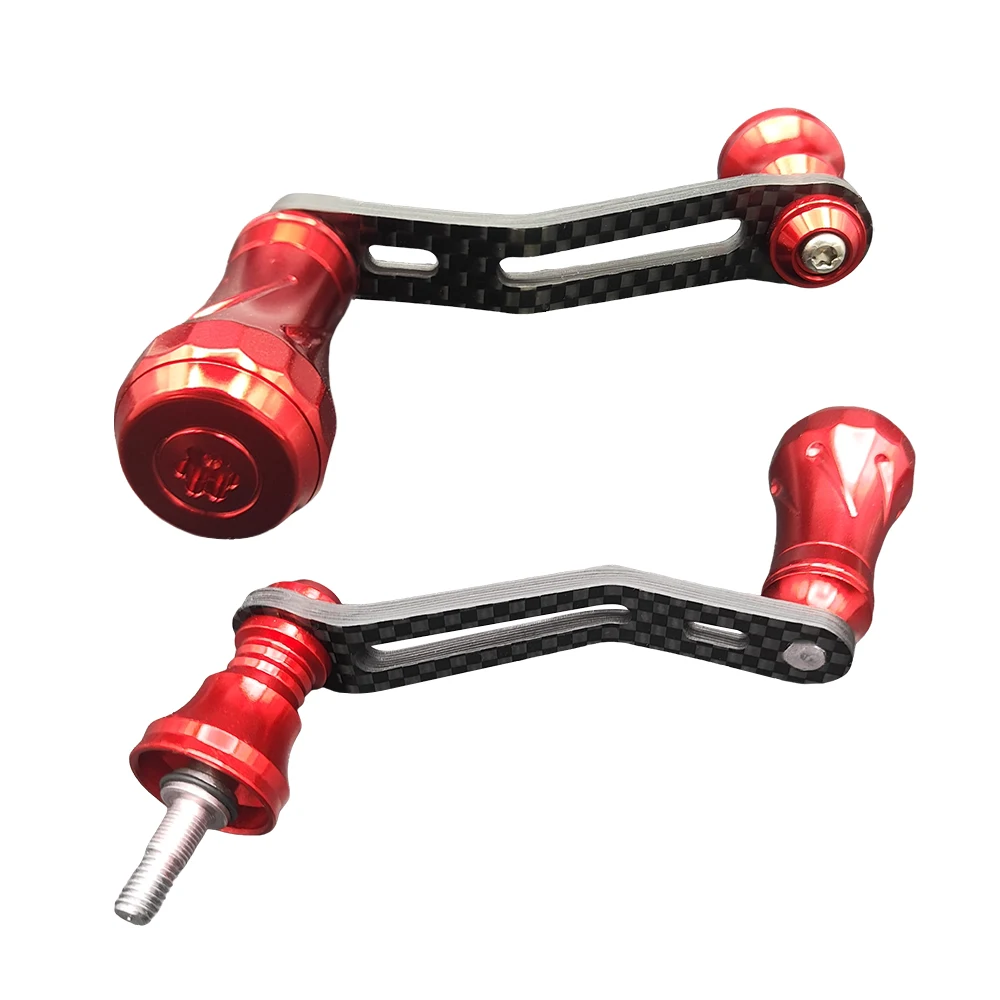Carbon Fiber Fishing Reel Handle Metal Knobs for DAIWA/SHIMANO/KASTKING Spinning Reel Handle Replacement Spare Parts for Fishing