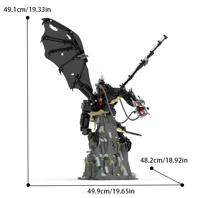 1361pcs Witch King Fell Beast Building Blocks Set Toy,Medieval MOC Nazgul Dragon Model Kit for Adults & Kids, Fans Boy Girl Gift