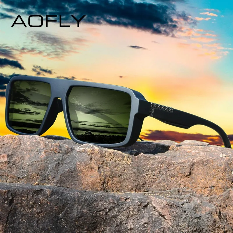 AOFLY Polarized Sunglasses For Men Ultralight Flexible Frame Outdoor Sport Fishing Anti Glare Driving Sun Glasses Women UV400