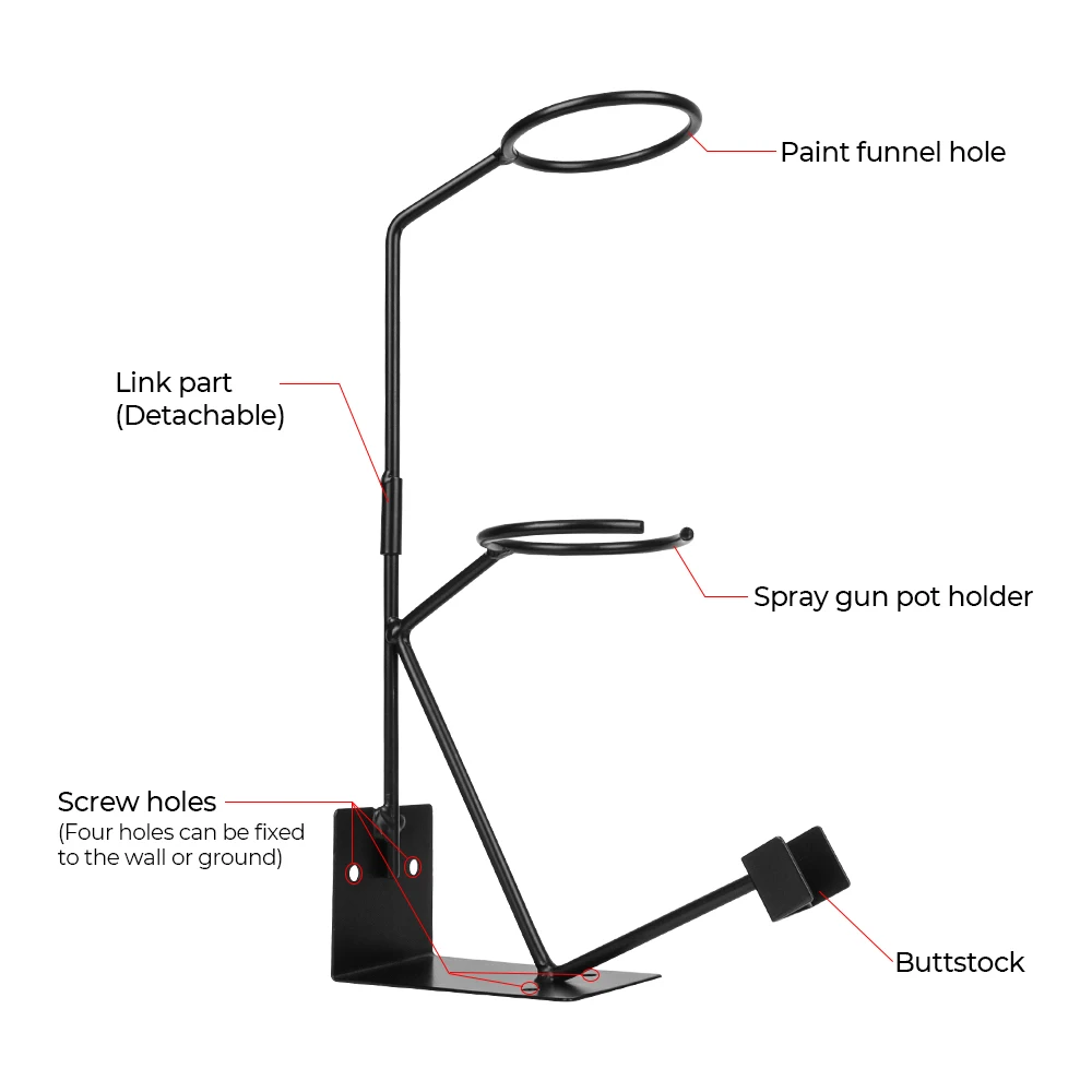 Steel Storage Rack Spray Gun Accessories Household Car Paint Sprayer Stand Bracket Paper Funnel Rack Spray Gun Holder