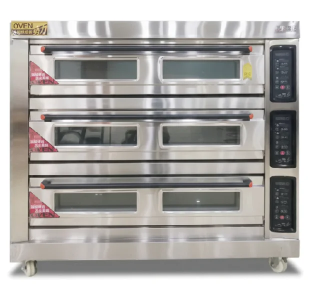GuoDing 3 Deck 9 Tray Electric Oven Bakery Use Digital Control Baking Bread Cake Pizza OEM/ODM Guangzhou High Quality Wholesale