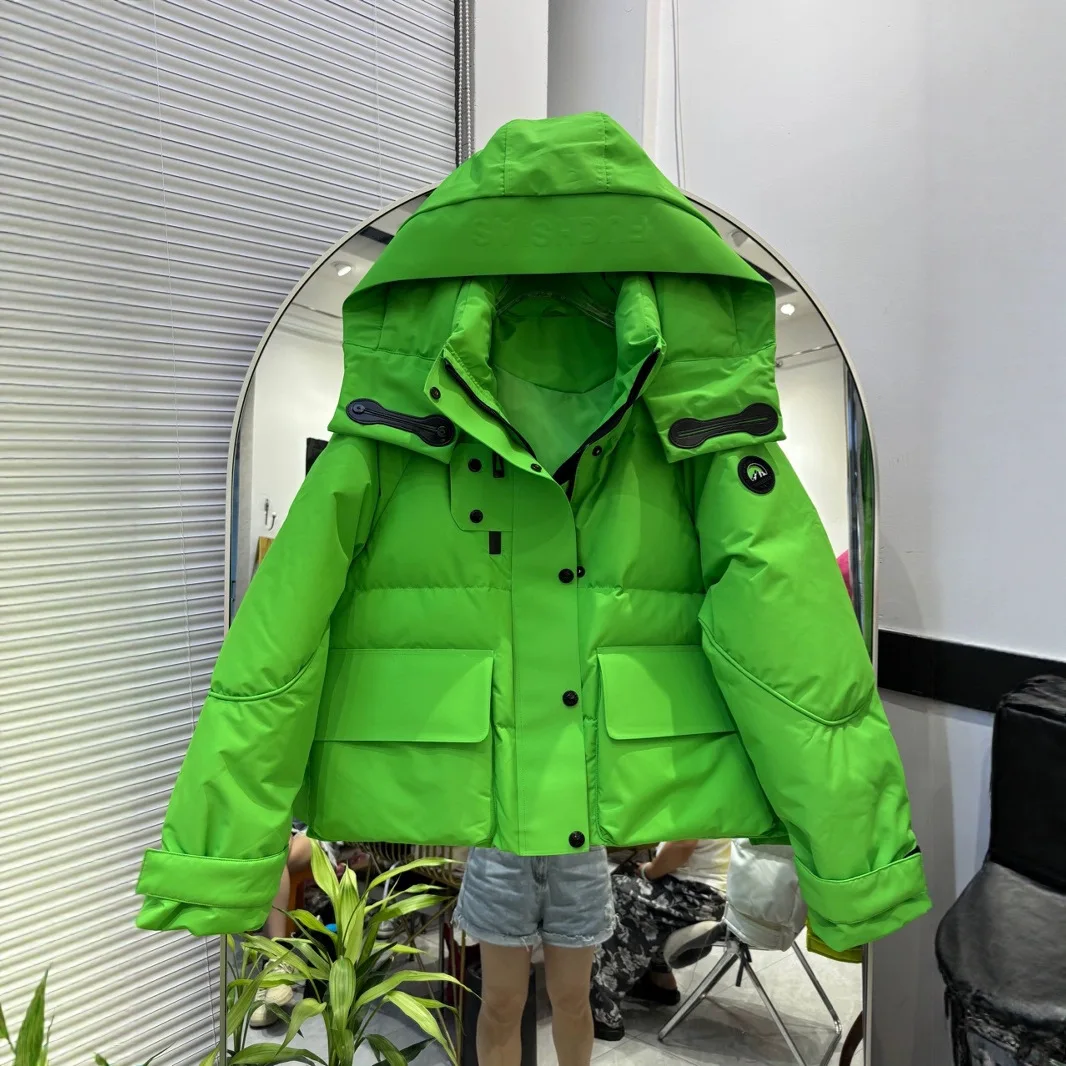 Winter 90% White Duck Down Jackets Hooded Parkas Women's Candy Color Loose Warm Windbreak Clothes Female Thicken Puffer Coat